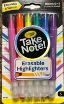 Crayola Take Note Erasable Highlighters School Art Supplies 6 Colors NEW - £6.04 GBP