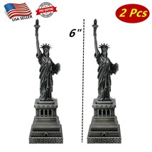 2 Pcs of 6&quot; Silver Statue of Liberty Figurine New York City Souvenir Gift - £7.90 GBP