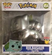 Funko Pop! 25th Anniv Pokemon Bulbasaur 10&quot; Special Edition Metallic Silver 454 - £138.27 GBP