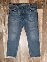 Levis Jeans Mens 40x32 S61 Signature Relaxed Distressed Straight Medium Denim - £14.93 GBP