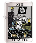 Zippo Lighter - Tarot Deck Card Thirteen Psychic Mystic Satin Chrome -  ... - £22.98 GBP