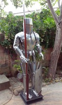 Full Templar Armor Suit with Wooden Base and Steel Stand - £439.07 GBP