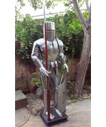Full Templar Armor Suit with Wooden Base and Steel Stand - $549.28