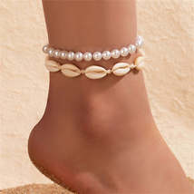 Pearl & Shell Stretch Anklet Set - £10.92 GBP