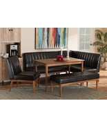 Camelia Dark Brown Faux Leather Walnut Brown 5-Piece Dining Nook Set - $27,729.08 MXN