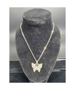 Vintage 925 Sterling Silver Necklace &amp; Stones Filigree Butterfly Pendant... - $57.97 CAD