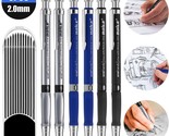 6Pcs Mechanical Clutch Pencils 2.0Mm Drafting Sketching Drawing +12 Refi... - $19.99