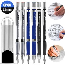 6Pcs Mechanical Clutch Pencils 2.0Mm Drafting Sketching Drawing +12 Refi... - $19.99