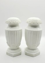 Lenox Porcelain China Butler&#39;s Pantry Salt &amp; Pepper Shakers 5 1/4&quot; Carved Design - £47.15 GBP
