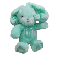 Vtg 2003 Commonwealth Mint Green Bunny Rabbit Plush Stuffed Animal Floppy Ear - $24.74
