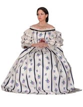 Deluxe Mary Todd Lincoln Civil War Era Theatrical Costume Dress, Large White - £431.10 GBP