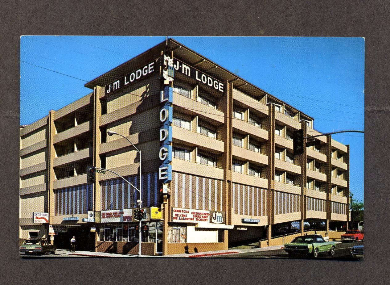 Vintage Postcard J M Motor Lodge Reno Nevada NV Doc Kaminski Old Cars Unused