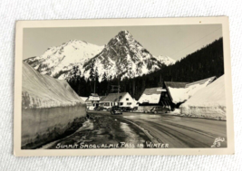 Snoqualmie Pass Summit in Winter Snow Real Photo Postcard Ellis - £7.91 GBP