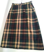 Skirt Autumn Winter Warm Tartan Green Size 42 Vintage Lined with Vent New - £34.71 GBP