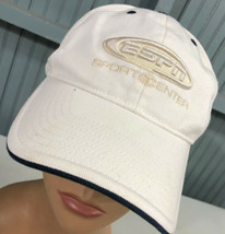 ESPN Sportscenter White Discolored Adjustable Baseball Cap Hat - £13.54 GBP