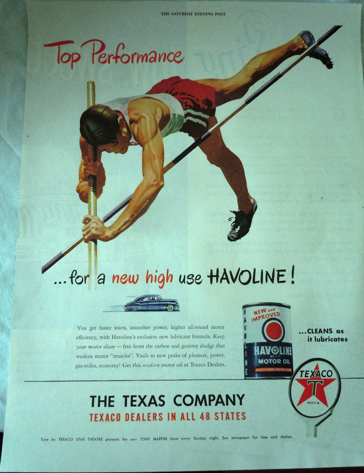 Havoline Motor Oil The Texas Company Advertising Print Ad Art 1947  - $6.99