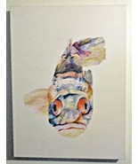Asian Inspired Artist Signed Acrylic Painting of a Multi-Color Fish Koi  - $198.00