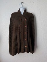 Original Antthony Brown Cable Knit Button Up Poncho Cardigan One Size Pu... - £14.00 GBP