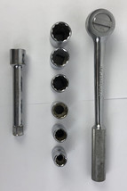 S-K TOOLS 1/2&quot; DRIVE RATCHET - SOCKET WRENCH SK 42470 w 6 Sockets and Ex... - $49.99