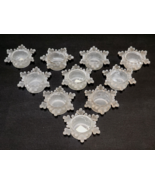 10 Partylite Crate &amp; Barrel Snowflake Tealight Frosted Glass Candle Holders - €41,26 EUR