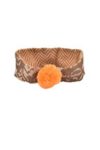 MHUDI Womens Headband Pom Pom Wool Orange Brown One Size - $65.60