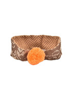 MHUDI Womens Headband Pom Pom Wool Orange Brown One Size - £51.83 GBP