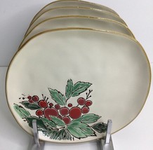 4 Salad Plate Handmade Spectrum &quot;Berry Holiday Season 8&quot; New - $61.33