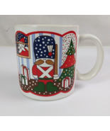 Vintage Toy Soldier By Christmas Tree &amp; Presents 3.58&quot; Coffee Cup Japan - €11,58 EUR