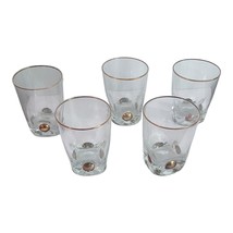 LR Slovak Glass Gold Rim Shot Glasses Set Of 5, 3&quot; Tall Barware - £18.19 GBP