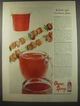 1956 Ocean Spray Cranberry Juice Ad - Kebobs and Cranberry Juice - £14.44 GBP