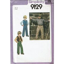 Simplicity Sewing Pattern 9129 Shirt Pants Vest Boys Size 6 Vintage - $8.41
