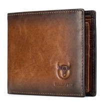 BULLCAPTAIN RFID Wallets for Men Slim Bifold Genuine Leather Wallet - $29.98