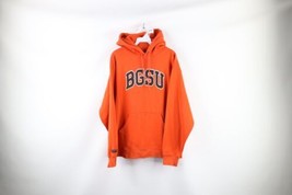 Vintage 90s Mens Medium Distressed Bowling Green State University Hoodie Orange - £39.65 GBP