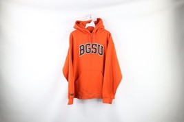 Vintage 90s Mens Medium Distressed Bowling Green State University Hoodie Orange - £39.77 GBP