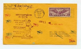 1931 First Flight Cover AM 33 Birmingham Alabama to Los Angeles California - $11.88