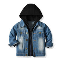 Children&#39;s Fake Two-piece Denim Jacket, Children&#39;s Hooded Fashion Casual Top - £29.83 GBP