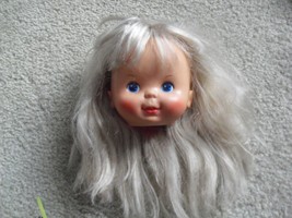 Vintage 1980 Vinyl Ideal Blonde Girl Doll Head 3 1/2&quot; Tall - £14.69 GBP