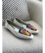 Vintage 80s 90s Arpeggios Leather Flats Shoes Rainbow Color White 9 - $37.69 CAD