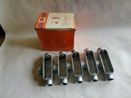 5 pcs. Killark OT-2 Conduit Body, T Style, 3/4 In, Aluminum New Old Stock U.S.A. - £39.95 GBP