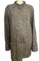 Pure Jill Women&#39;s Marled Knit Long Cardigan Sweater Black/Cream 2X - £30.36 GBP