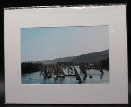 An item in the Art category: Assouan Olivier Follmi Sailboat Lake Mountain Nature YellowKorner Photograph