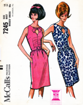 Misses&#39; DRESS Vintage 1964 McCall&#39;s Pattern 7245 Size 14 - $12.00