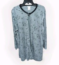 Kathy Ireland Womens Gray Floral Open Cardigan Size Large Slinky Knit Po... - $15.84