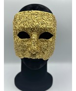 Masquerade Mask For Men in gold- Handmade luxury golden mask of papier mache, an - $69.00