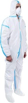 Disposable Coverall Large Pack of 5 White Paint Suit 50gsm Microporous - $32.09
