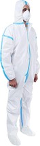 Disposable Coverall Large Pack of 5 White Paint Suit 50gsm Microporous - £25.18 GBP