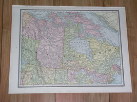 1896 Antique Map Of Dominion Of Canada / Verso New Brunswick Nova Scotia P.E.I. - £20.97 GBP
