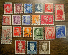 Norway Norge  Scotts # 312 to 370, Semi, Official from 1943 to 1960 : 20 stamps - £1.66 GBP