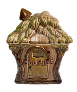 Vintage Cookie Jar Treehouse with Mushroom on Lid Made in Japan Nice Shape - £42.48 GBP