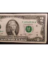 $2 FRN CIR Bill – Repeater F12543534A – Broken Ladder FANCY SERIAL NUM  LK! - $42.56